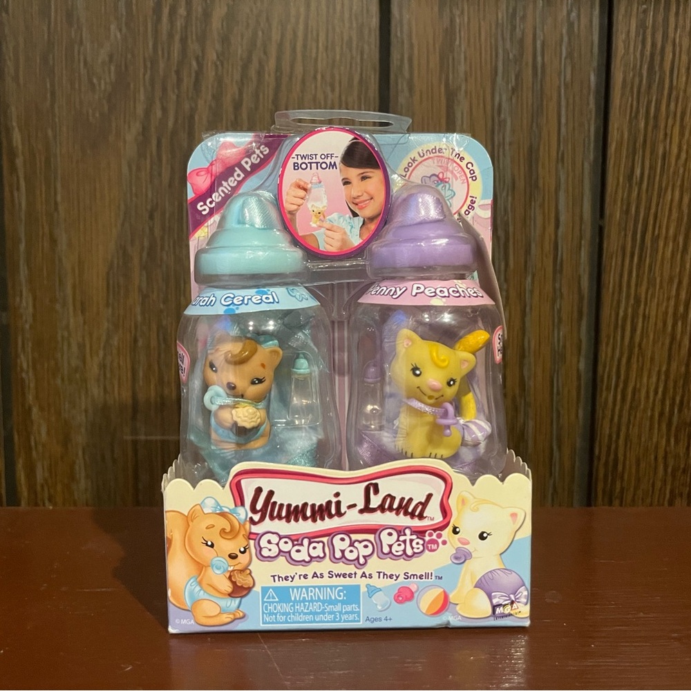 NIB RARE Yummi-Land Soda Pop Pets Sarah Cereal & Penny Peaches